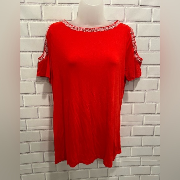 LIZ CLAIBORNE women short sleeve could shoulder top/size L - Picture 3 of 9